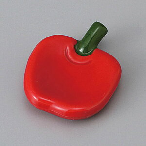 美濃焼 りんご赤 箸置き 4.5×3.5×1.3cm レッド