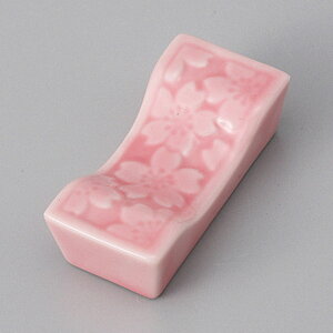 美濃焼 ピンク桜長角 箸置き 4.9×2.3×1.5cm
