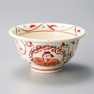 美濃焼 そば用品・麺丼・そば丼 萩粉引姫丸紋5.8反玉渕丼 18.2×10.2cm 1150cc