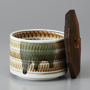 美濃焼 飯器・蓋付大茶 トチリモダン織部流飯器(身) 10.6×7.4cm