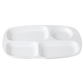 美濃焼 ハイストロング　ホワイト（高強度磁器給食用食器） ハイストロング　ホワイト（高強度磁器給食用食器）　仕切皿角29cm