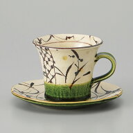 美濃焼 織部芦コーヒー碗のみ 11×8.8×7.3cm 200cc　※ソーサー別売り