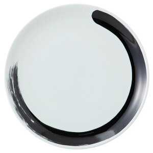 美濃焼 黒刷毛目 黒刷毛目 10吋丸皿 25.7×2.5cm