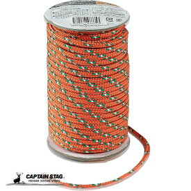 キャプテンスタッグ カラーロープ 径5mm×20m オレンジ テント タープ部品 ロープ テントロープ ガイドロープ CAPTAIN STAG 鹿番長 UA-4538