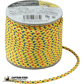 キャプテンスタッグ カラーロープ 径3.5mm×20m イエロー テント タープ部品 ロープ テントロープ ガイドロープ CAPTAIN STAG 鹿番長 UA-4536