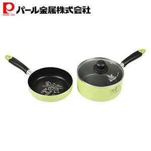 パール金属 鍋・フライパン・ガラス蓋3点セット 18cm IH対応 ふっ素加工 (チップデール/バッジ) ディズニー WD-9068