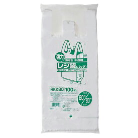 【企業宛送料無料】ジャパックス 業務用ポリ袋 RKK80 No.80レジ袋 100枚x5冊（500枚） ケース販売
