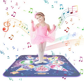 【スーパーセール限定】ダンス マット 子供 音楽 マット ゲーム プリンセス おもちゃ 電子ピアノマット 4ゲームモード 自動採点 音楽 ダンスゲーム LED 滑り止め 折りたたみ ミュージックマット 誕生日 プレゼント 小学生 女の子 男の子