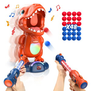 【限定18%OFFクーポン】シューティング 恐竜おもちゃ 動く 銃 的あて ポッパーガン 電子ターゲット 男の子 おもちゃ 移動射撃ターゲット 室内遊び 効果音 スポンジ弾 スポーツトイ 親子ゲー