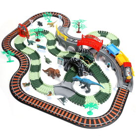 【スーパーセール限定】恐竜 車 レールセット ラジコン おもちゃ 259点 DIY 組み立て 軌道 鉄道玩具 恐竜フィギュア 恐竜フィギュア 8匹 電動車両 知育玩具 プレゼント 小学生 男の子 女の子 キッズ 子供 恐竜 おもちゃ 誕生日 プレゼント