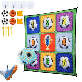 【スーパーセール限定】サッカー おもちゃ ダーツ 2in1遊び方 ダーツセット 壁掛け 長さ150cm ダーツ6個 サッカーボール付属 シュート練習 スポーツトイ 室内遊び パーティーゲーム 誕生日 プレゼント 小学生 子供用 男の子 ギフト 7888-11A