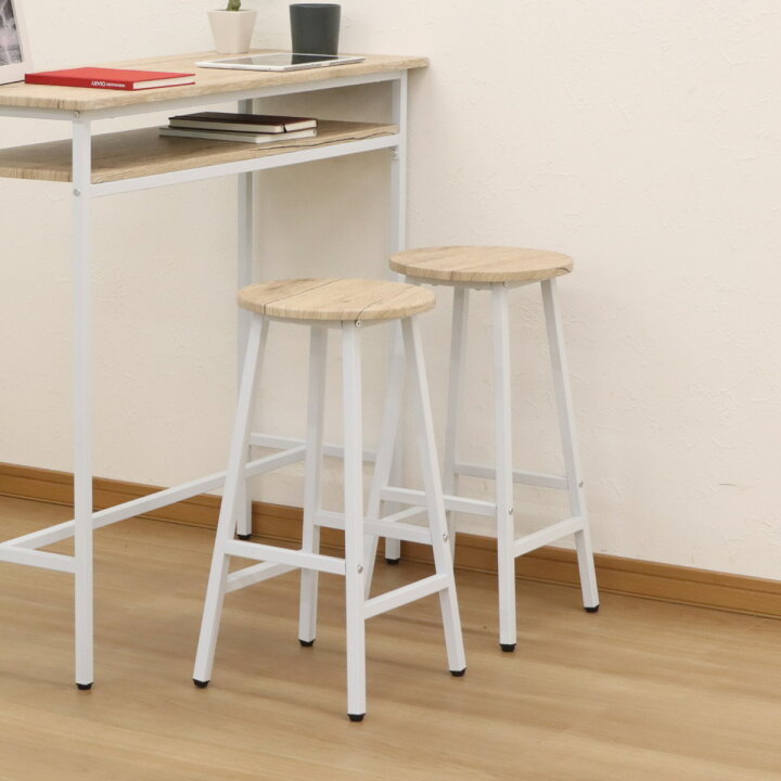 楽天市場】カウンタースツール 2脚セット 高さ60cm 木目調 （ 2個 