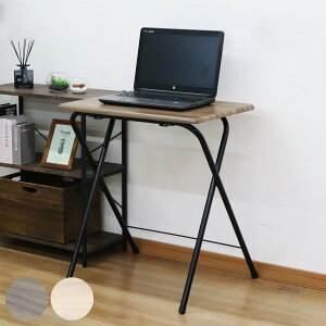 テーブル 折りたたみ 高さ71.5cm 木目調 ( コンパクト スリム 折りたたみデスク サブテーブル 幅60cm 組立不要 省スペース ホワイト ブラウン シンプル 北欧 )
