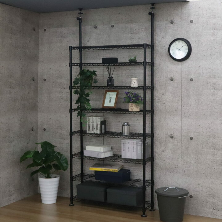 楽天市場】突っ張り スチールラック 幅93cm 8段 高耐荷重 簡単組立 