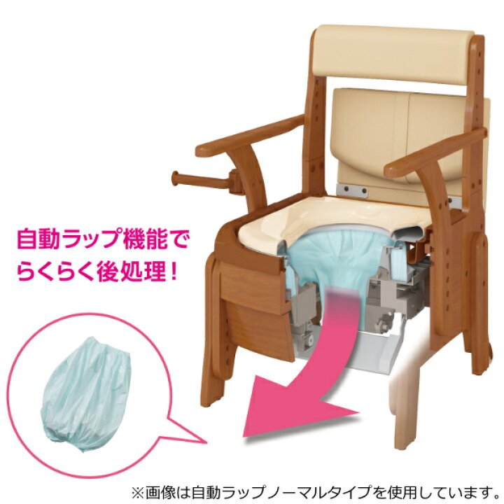 楽天市場】ポータブルトイレ コンパクト 標準便座 自動ラップ 