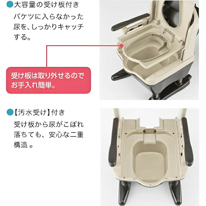 楽天市場】ポータブルトイレ 暖房便座 コンパクト キャスター付 介護用 