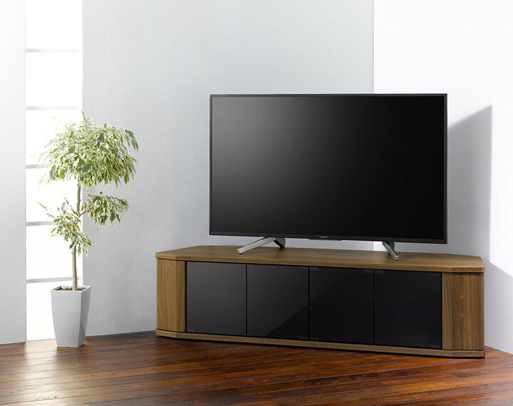 楽天市場】テレビ台 コーナー型 ワイド 木目調 スモークガラス 約幅 