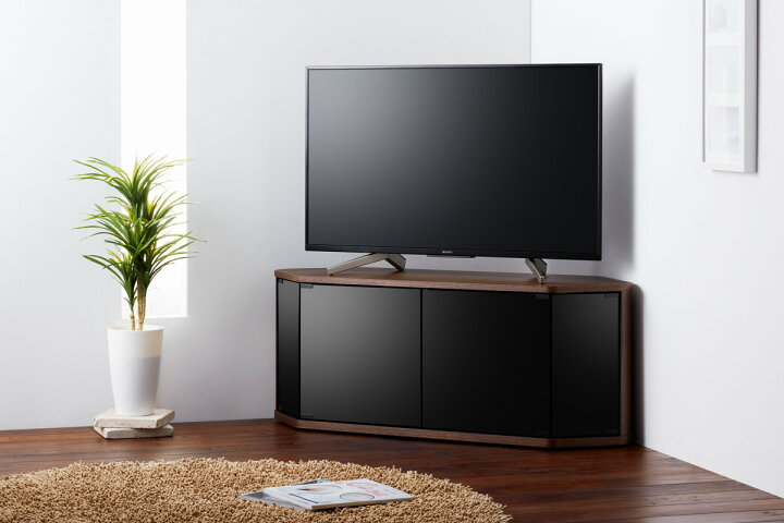 楽天市場】テレビ台 ローボード コーナー型 前面ダークガラス 幅115cm 