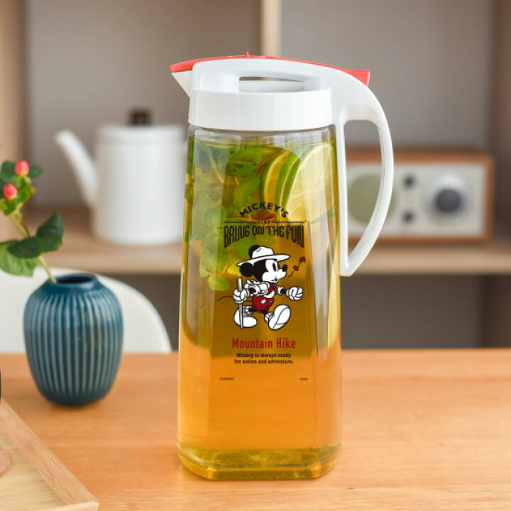 楽天市場】ピッチャー 冷水筒 2L ミッキーマウス 耐熱 横置き ワン 