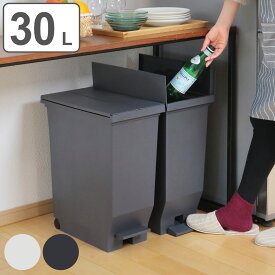 ゴミ箱 30L 同色2個セット エバン 両開きペダルペール （ ごみ箱 30リットル ダストボックス 両開き 棚下 スリム キッチン 分別 ふた付き おしゃれ カップボード カウンター下 バタフライ ホワイト ブラック ）