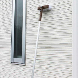 外壁ブラシ 角度がかわる ロング 高所 網戸 シャッター カビ （ 外壁 掃除 コケ取り 縦 横 回転 屋外 外壁掃除 掃除用品 年末掃除 掃除用具 ）