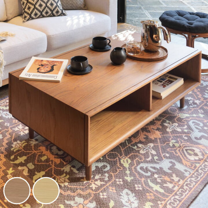 楽天市場】ローテーブル 棚付 センターテーブル 北欧風 天然木 TIMO 幅  