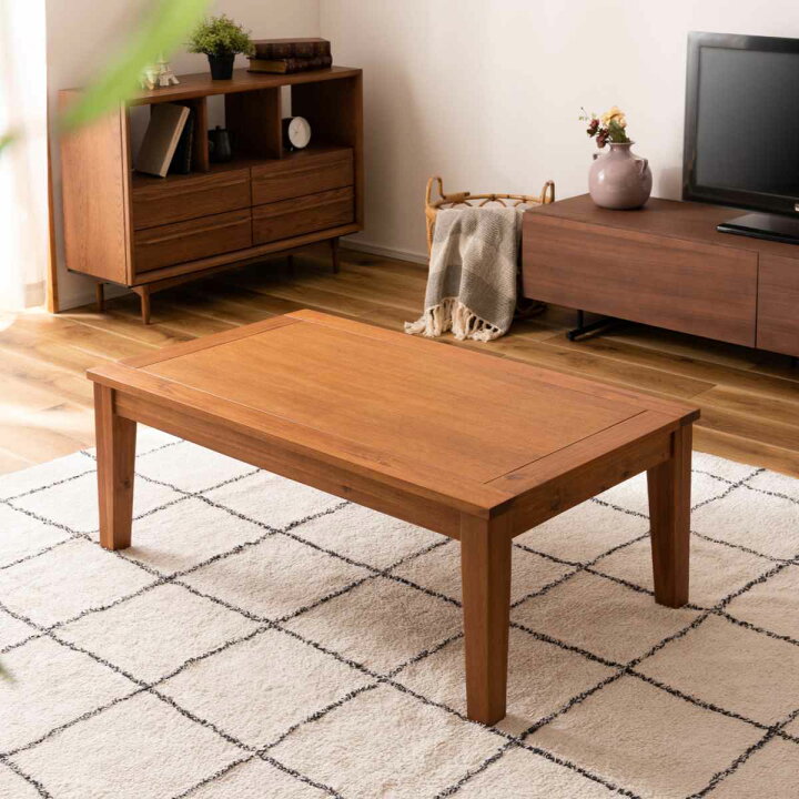 こたつ 木製円形テーブル 約105cm アジアン家具 （家具調コタツ 