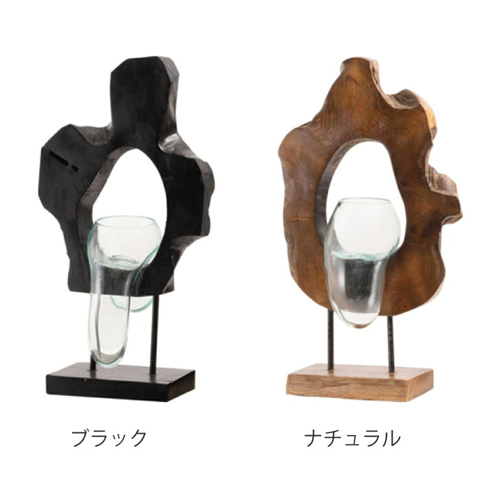 楽天市場】オブジェ 天然木 ガラス （ ガラスオブジェ 置物 インテリア 