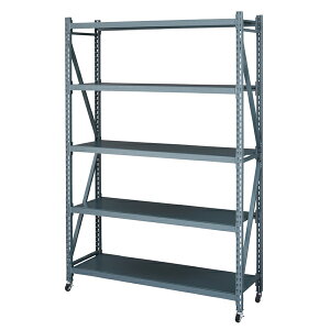 オープンラック 4段 ボルトレスラック ミリタリー調 スチール製 幅129cm ( 送料無料 シェルフ 収納 収納棚 オープンシェルフ スチール スチール棚 キャスター キャスター付き 多目的収納ラッ