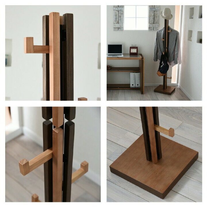 楽天市場】ハンガーラック ポールハンガー 天然木 FOREST 高さ165cm  