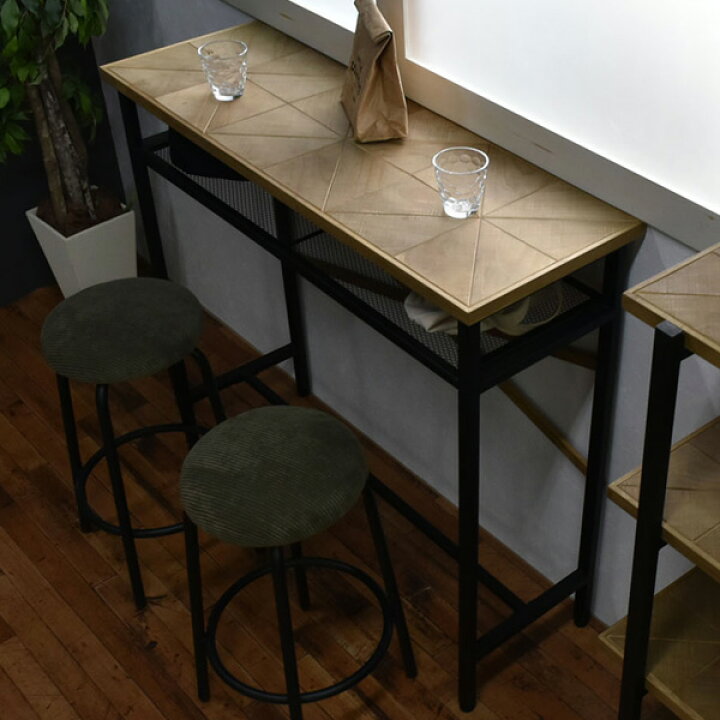 楽天市場】カウンターテーブル 組木 古材風 KALEIDO 幅110cm  