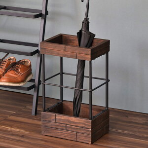 傘立て 乾きやすい おしゃれ 北欧 シンプル ( GRANT アンブレラスタンド 傘 収納 傘立 幅28 奥行20 ヴィンテージ 木製 アイアン 玄関 玄関収納 角型 傘スタンド インテリア )