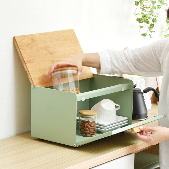 楽天市場】【レビュー特典付き】 ブレッドケース 両開き （ 木製  
