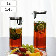 ピッチャー LOG 耐熱ガラスウォータージャグ スリム 1.0 1.4 （ 1L 1.4L 食洗機対応 耐熱ガラス 熱湯OK …