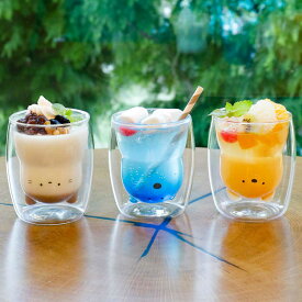 グラス 270ml ダブルウォール 二重構造 アニマル 耐熱ガラス製 （ 電子レンジ対応 食洗機対応 コップ ダブルウォールグラス 動物 耐熱 カップ クマ 猫 ネコ 犬 かわいい 結露 水滴がつかない ）