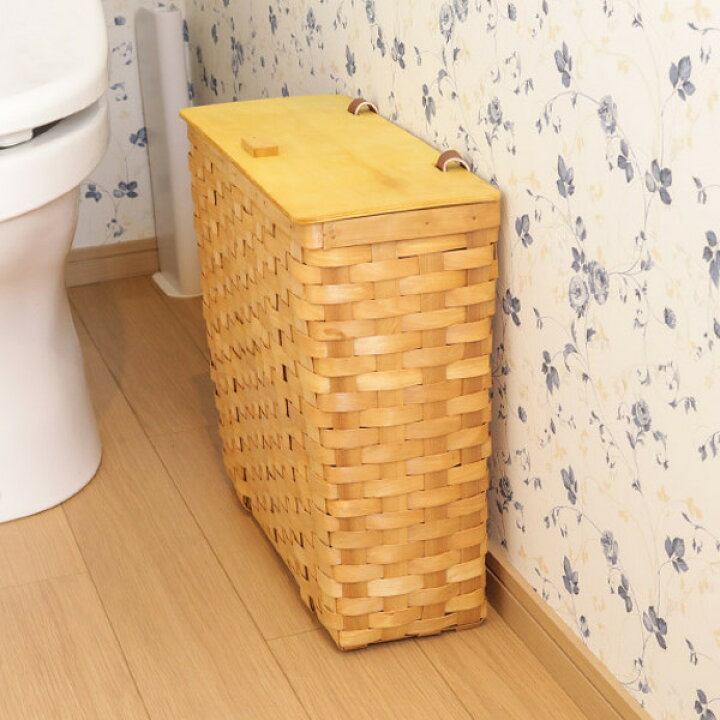 楽天市場 トイレットペーパーストッカー 9ロール用 ウッドチップ トイレットペーパー 収納 ストッカー 送料無料 トイレットペーパー収納 トイレ 隙間収納 隙間 ペーパー収納 9個 スリム 木 フタ付き 省スペース リビングート 楽天市場店