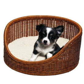 ペットベッド ラタン ペットバスケット 天然素材 （ バスケット かご ペット用ベッド ペット用バスケット 犬用 猫用 ペット用 ナチュラル おしゃれ ペットハウス ベッド ハウス カゴ キャットハウス ドッグハウス ）