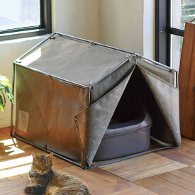 トイレカバー 猫 テント 隠す （ 猫トイレカバー カバー レストルーム 猫トイレ 被せる トイレスペース トイレ収納 猫用トイレ 猫砂 飛散防止 猫用 インテリア 家具 おしゃれ ）