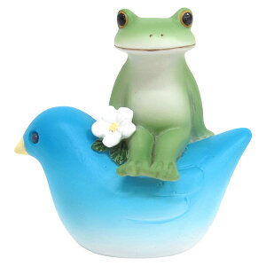 コポー 青い鳥とカエル カエル 置物 ( Copeau 置き物 コポタロウ 玄関 かえる 蛙 グッズ マスコット ミニチュア 雑貨 オーナメント インテリア 飾る かわいい 可愛い オブジェ リビング 卓上