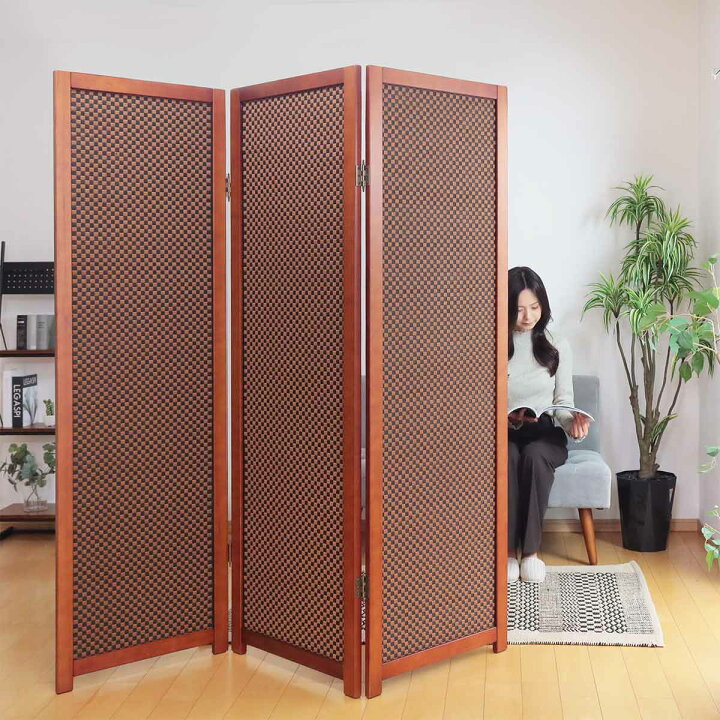 楽天市場】衝立 竹すだれ衝立 3連 市松柄 高さ170cm （ 送料無料 