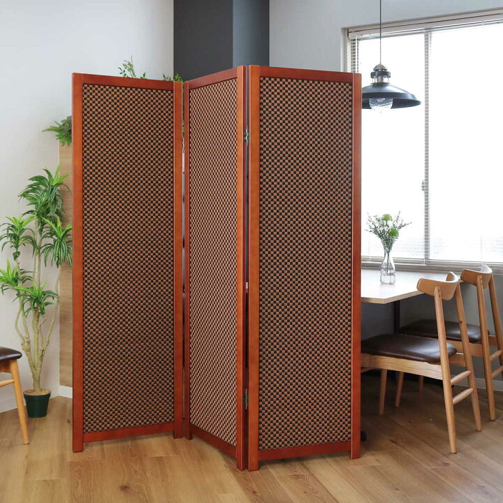 楽天市場】衝立 竹すだれ衝立 3連 市松柄 高さ170cm （ 送料無料  