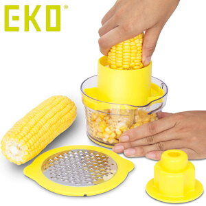 EKO コーンストリッパ−&おろしセット おろし器 コーンカッター 食洗機対応 ( とうもろこし トウモロコシ 粒とり 簡単 便利 コーン カッター おろし器付き トウモロコシカッター 粒取り キ