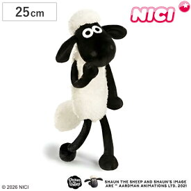 NICI ショーン クラシック 25cm ぬいぐるみ ひつじのショーン （ ニキ ヌイグルミ ふわふわ アニマル グッズ かわいい キャラクター もこもこ 縫いぐるみ 人形 ぬい撮り おもちゃ 玩具 子ども 女の子 男の子 白黒 プレゼント ）