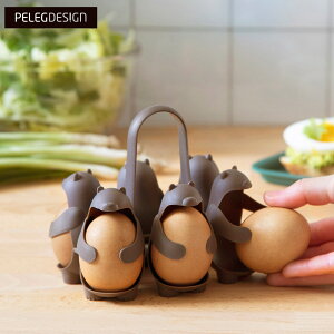 卵ケース Peleg Design エッグベア エッグホルダー ( エッグボイラー ゆで卵器 ホルダー 6個収納 ゆで卵 調理用品 玉子 スタンド 保存 冷蔵庫収納 ゆでたまご おしゃれ かわいい )