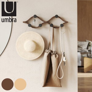棚 壁 モンタージュ フック 6個付き 幅51×奥行6×高さ15cm ( Umbra アンブラ 壁掛け デザインフック 壁掛けフック ウォールフック 壁面収納 木製 おしゃれ コートハンガー 洋服掛け ハンガーフ