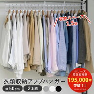 【当店限定カラー】ハンガー 衣類収納アップハンガー 幅50cm 2本組 収納 （ 衣類ハンガー クローゼット …