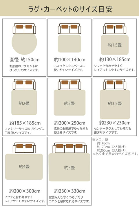 楽天市場】ラグ オーダーメイド 巾200×奥行355〜360cm 滑り止め 吸着 