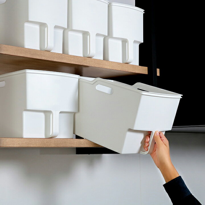 楽天市場 キッチン収納ケース 吊り戸棚ボックスワイド 幅24cm 4個セット 収納ボックス 整理ケース 取っ手付き 戸棚収納 収納box 収納ストッカー 吊り戸棚 キッチンストッカー 吊戸棚用 収納カゴ キッチン 収納 収納用品 マルチ収納 リビングート 楽天市場店