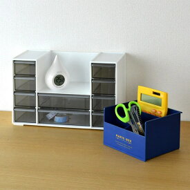 収納ボックス 引き出し 幅30.9×奥行13×高さ19.5cm 卓上収納 収納ケース 日本製 ホワイト （ 収納 ペンスタンド 小物ケース 小物収納 整理 デスク 文房具 プラスチック ペン立て 鉛筆立て 薬箱 収納用品 卓上 小物 パーツボックス ）