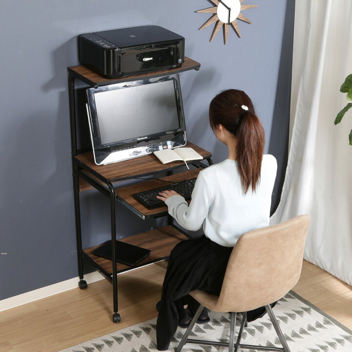 楽天市場】パソコンデスク 収納付 シンプルPCデスク フィット 